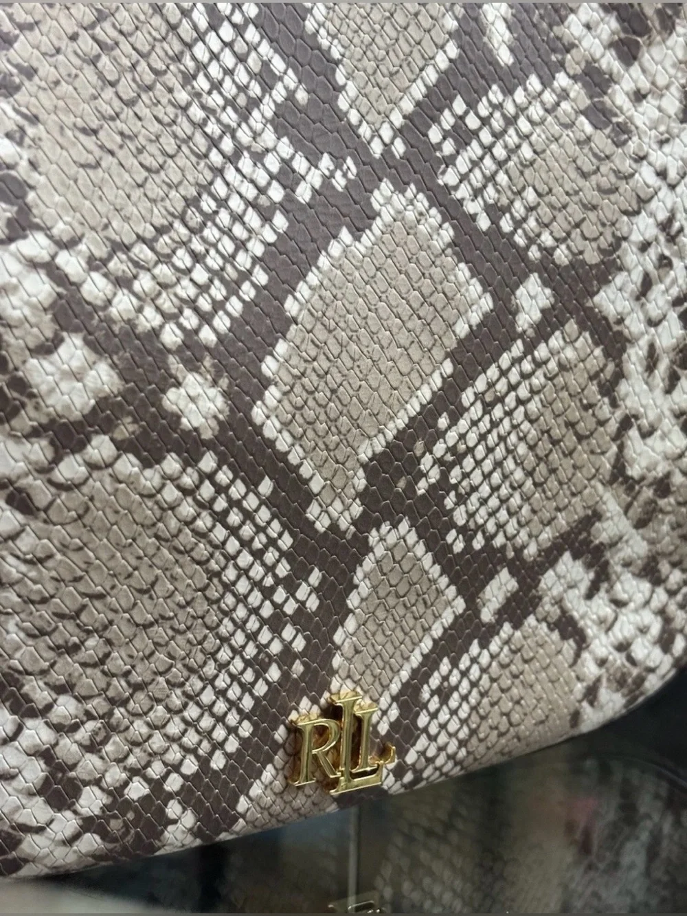 Ralph Lauren Shoulder Python-Print Handbag NWT Original price $425 Now $125.